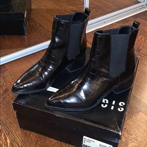 Black Croc booties